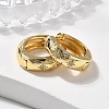 Clear Cubic Zirconia Star Hoop Earrings LS-EJEW-C022-01G-1