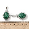 Synthetic Malachite Oval Pendants G-NH0025-15P-18-3