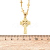 201 Stainless Steel Viking Knot Cross Pendant Necklaces for Men NJEW-S440-14G-3