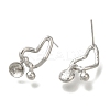 Brass Stud Earring Findings KK-K388-13P-2