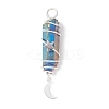 3Pcs 3 Styles Electroplated Natural Quartz Crystal Pointed Copper Wire Wrapped Pendants PALLOY-JF03767-01-3
