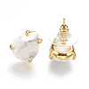 Natural Howlite Stud Earrings EJEW-L196-03A-2