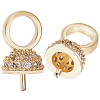 10Pcs Brass Micro Pave Cubic Zirconia Cup Pearl Peg Bails Pin Pendants KK-BBC0008-98-1