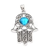 Tibetan Style Alloy Pendants PALLOY-M191-02AS-RS-2