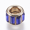 Brass Glass Rhinestone European Beads CPDL-M017-M-2