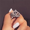 Fashionable Alloy Rhinestone Finger Rings FS-WG5016E-03-4