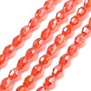 Transparent Electroplate Glass Beads Strands EGLA-A037-T6x8mm-B09-1