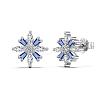Snowflake 925 Sterling Silver Micro Pave Cubic Zirconia Stud Earrings for Woman EJEW-F364-01P-2