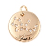 Brass with Clear Cubic Zirconia Pendants KK-N256-24F-G-1