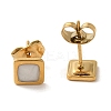 Ion Plating(IP) 304 Stainless Steel Square Stud Earrings EJEW-C114-06G-02-1