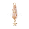3Pcs 3 Styles Electroplated Natural Quartz Crystal Nuggets Copper Wire Wrapped Pendants PALLOY-JF03126-3