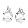 Wishbone Shape Brass Pendants KK-B033-02P-1