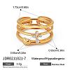 3Pcs 316 Surgical Stainless Steel with Clear Cubic Zirconia Finger Rings for Women FS-WG7760B-03-1