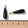 Natural Obsidian Teardrop Pendants G-Q005-03G-01-3