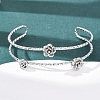 304 Stainless Steel Cuff Bangles for Women BJEW-P377-03P-2