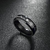 Fashionable 316L Titanium Steel Heartbeat Wide Band Rings for Men RJEW-BB07094-8-3