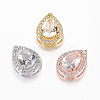 Brass Micro Pave Cubic Zirconia Slide Charms ZIRC-F070-13-FF-1