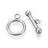 Non-Tarnish 304 Stainless Steel Ring Toggle Clasps LS-STAS-A092-09I-P-1