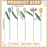 5Pcs 5 Colors Woolen Yarn Artificial Tulip Flower AJEW-FG0004-63-2