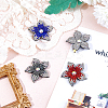 4Pcs 4 Styles Flower Imitation Leather & Rhinestone Ornament Accessories DIY-FH0007-09-4