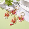 4Pcs Heart/Rainbow/Mermaid/Mushroom Alloy Enamel Pendant Keychain KEYC-JKC00412-02-2