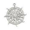 Brass Micro Pave Clear Cubic Zirconia Pendants KK-I476-06P-1
