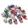 Rainbow Iridescent Plating Acrylic European Beads OACR-P019-02A-M-1