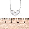 304 Stainless Steel Pave Natural White Shell Heart Pendant Necklaces for Women NJEW-U032-09P-01-5