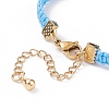 Glass Braided Flower Link Bracelet for Women BJEW-TA00130-02-5