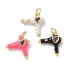 Brass Micro Pave Cubic Zirconia Charms KK-B155-17G-1