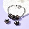 Handmade Lampwork Gold Sand Effect European Large Hole Rondelle Beads X-LPDL-M013-10-4