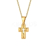 Stainless Steel Cross Pendant Cable Chain Necklaces for Women PW-WG067D3-01-1