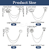 4Pcs 4 Styles Rhinestone Crown & Star Hanging Chain Brooch JEWB-OC0001-10-2
