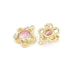 Brass Pave Pearl Pink Cubic Zirconia Pendants CU-CBA8124-01C-G-2