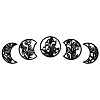 Wood Moon Phase Pendant Decoration HJEW-WH20013-002-1