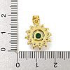 Flower Rack Plating Brass Micro Pave Cubic Zirconia Pendants KK-G513-92G-04-3