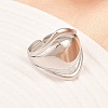 US Size 7 304 Stainless Steel Cuff Rings RJEW-D336-04P-1