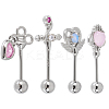 4 Pairs 4 Styles Brass Pave Cubic Zirconia Cartilage Earrings AJEW-BBC0002-50-7