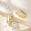 U-Shaped Brass Micro Pave Clear Cubic Zirconia Hoop Earrings EJEW-D311-024G-4