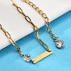 304 Stainless Steel Paperclip Chain Bracelets BJEW-A035-04G-02-5