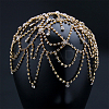 1Pc Rhinestone Mesh Headpiece Cap OHAR-WR0001-03G-5