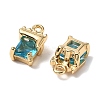 Brass Micro Pave Cubic Zirconia Charms KK-A259-36G-2