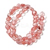 Synthetic Cherry Quartz Glass Beads Strands G-B022-20B-2