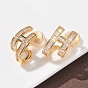 Brass Micro Pave Clear Cubic Zirconia Clip-on Earrings EJEW-K286-10G-2