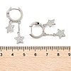 Brass Micro Pave Clear Cubic Zirconia Huggie Hoop Earrings EJEW-K083-43P-2