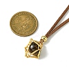 Brass Macrame Pouch Stone Holder Pendant Necklaces NJEW-JN04653-02-4