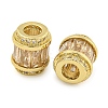 Rack Plating Brass Micro Pave Cubic Zirconia European Beads KK-F089-31G-07-2