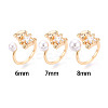 Bear Brass Micro Pave Clear Cubic Zirconia Cuff Ring Settings KK-T076-32G-4