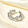 Brass Micro Pave Cubic Zirconia Cuff Rings for Women RJEW-Q008-01P-02-4