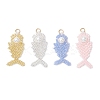 Glass Seed Beaded Fish Pendants PALLOY-MZ00666-1
